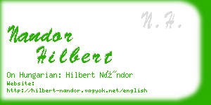 nandor hilbert business card